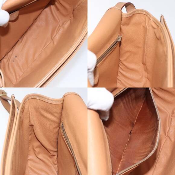 CELINE Macadam Canvas Shoulder Bag Pvc Leather Brown Gold - Picture 12 of 13